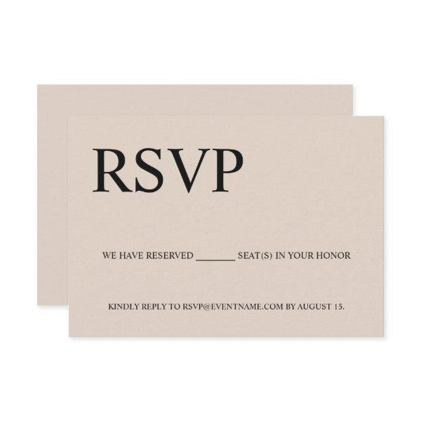 Beige Business event Logo Reserved seats  RSVP Card