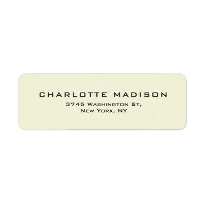 Beige Color Elegant Plain Modern Minimalist Label