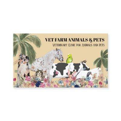Beige Cow Sheep Dog Cat Bird Rabbit Duck Palm