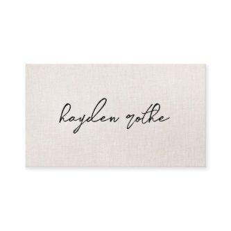 Beige Faux Linen Signature Script