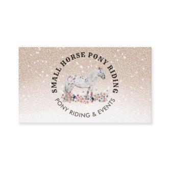 Beige Floral Pony Equestrian Trainer Horse