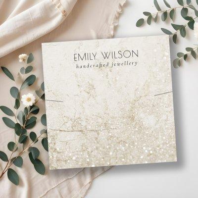 Beige Gold Marble Glitter Necklace Band Template Square