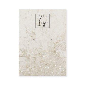 Beige Gold Marble Stud Earring Logo Display