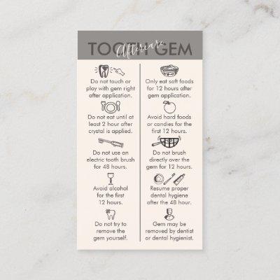 Beige Gray Physical Printed Tooth Gem Aftercare