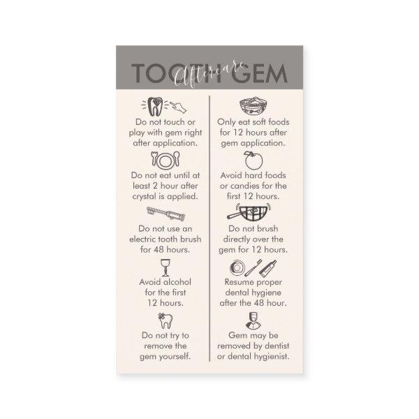 Beige Gray Physical Printed Tooth Gem Aftercare