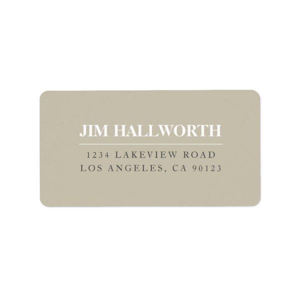 Beige Grey & White Modern Return Address Label