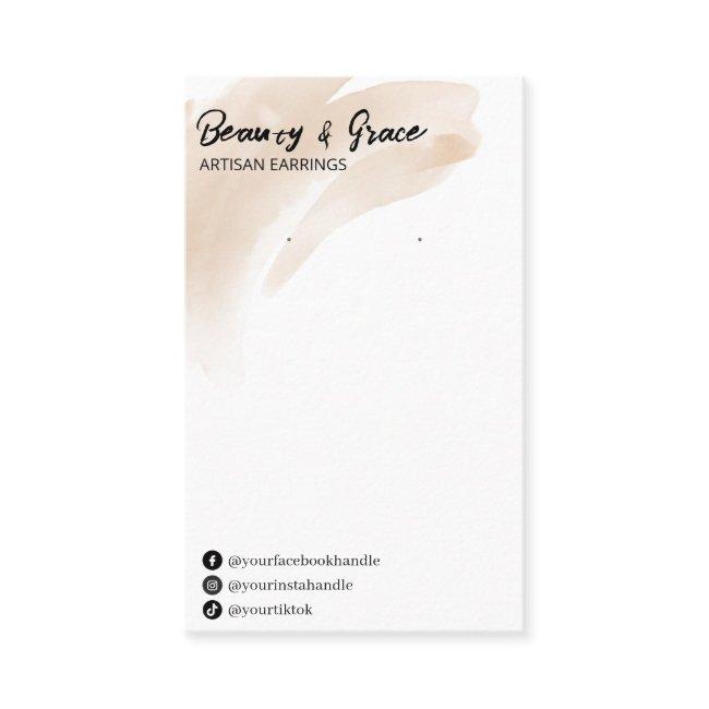 Beige Ink Earring Display Cards