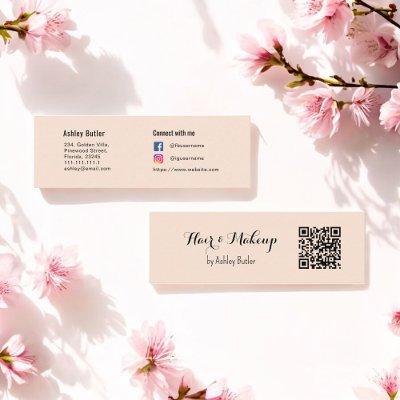 Beige QR Code Beauty Makeup Artist  Mini