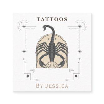 Beige Scorpio Illustration Tattoo Artist Mystic Square