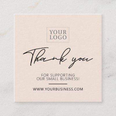 Beige Simple Business Thank you Insert Card