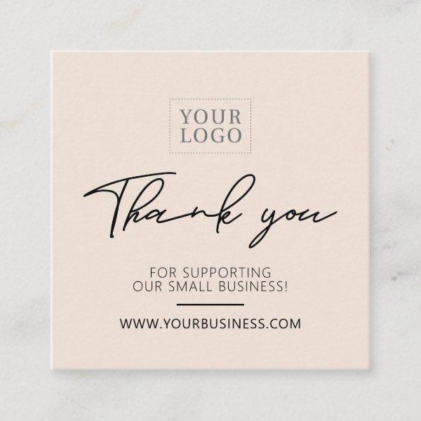 Beige Simple Business Thank you Insert Card