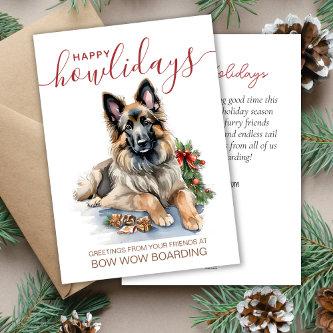 Belgian Tervuren Pet Boarding Christmas Corporate Holiday Card