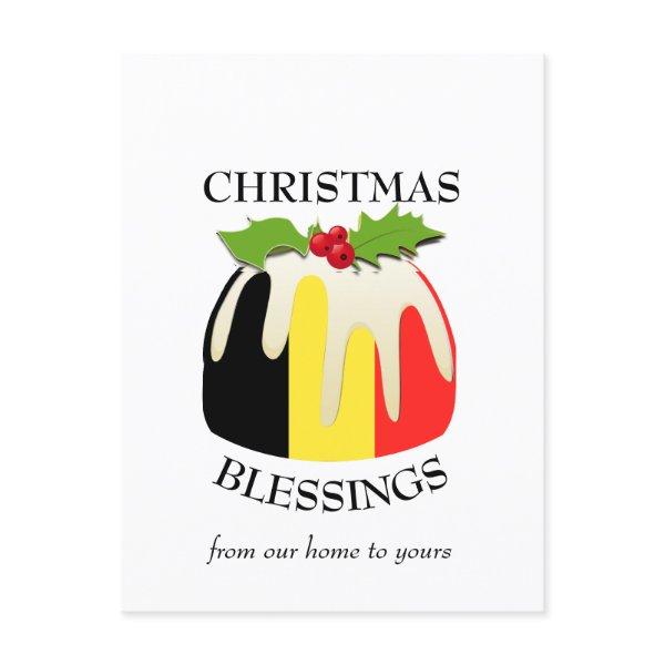 BELGIUM Festive Pudding Christmas Postcard