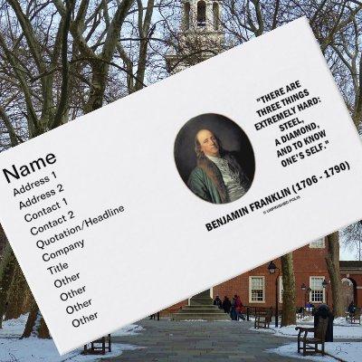 Benjamin Franklin Three Things Extremely Hard
