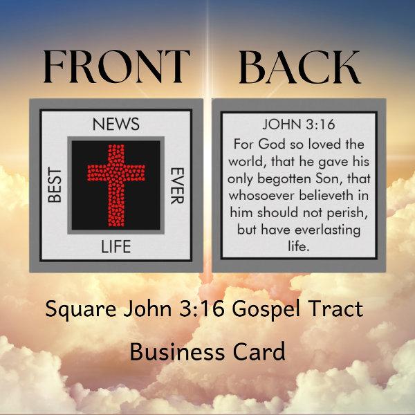 Best News Ever John 3:16 Gospel Tract Square