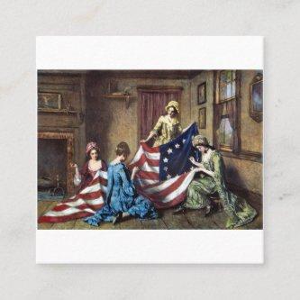 Betsy Ross Sewing The American Flag Square