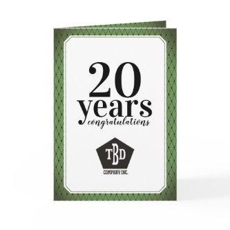 Beveled universal employee anniversary card