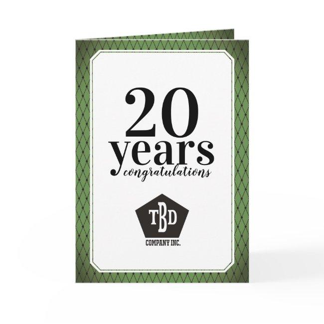 Beveled universal employee anniversary card