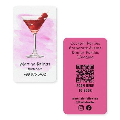 beverage bartender Professional | Pink Watercolor