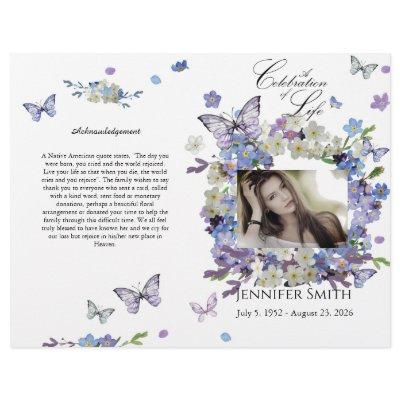Bi-Fold Forget Me Not Funeral Program Flyer
