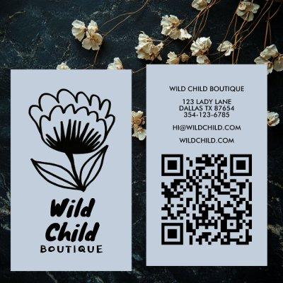 BIG BOLD BLOOM Rustic Minimal Floral QR code