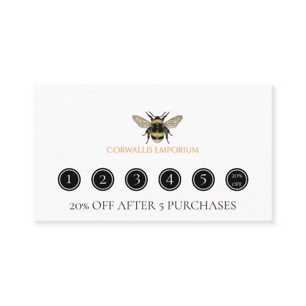 Big Bumble Bee Honey Products Apiary Beekeeper Loyalty Card