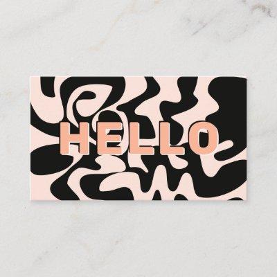 Big Letters Hello Modern Black and Pastel Pink