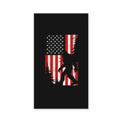 Bigfoot American Flag Forest Sasquatch Fan