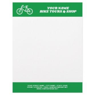 Bike tour business letterhead with bicycle logo