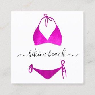 Bikini Lingerie Beach Costume Underwear Shop Pink Square