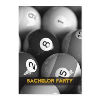 Billiards Bachelor Party Invitation Cards