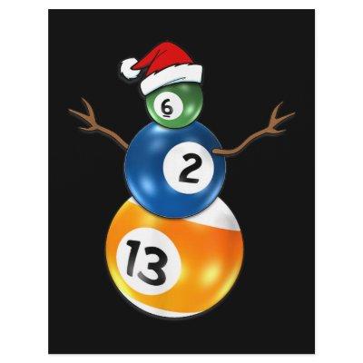 Billiards Christmas Snowman With Pool Table Balls Letterhead