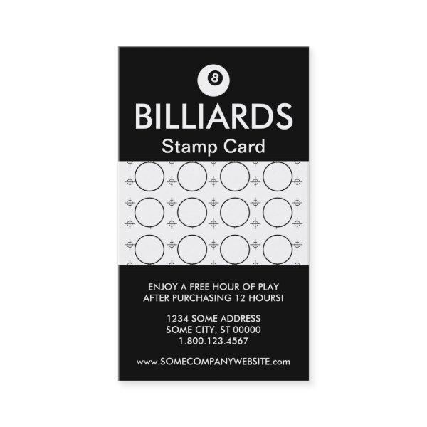 BILLIARDS focus stamp card