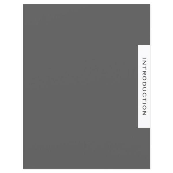 Binder Section Divider | Introduction | Gray