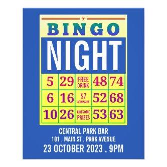 Bingo Card, Bingo Night Advertising Flyer