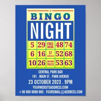 Bingo Card, Bingo Night Advertising Poster