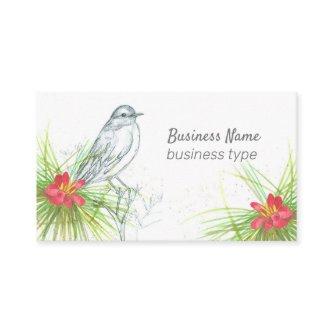 Bird Pollen Cone Pine Tree Branch Watercolor