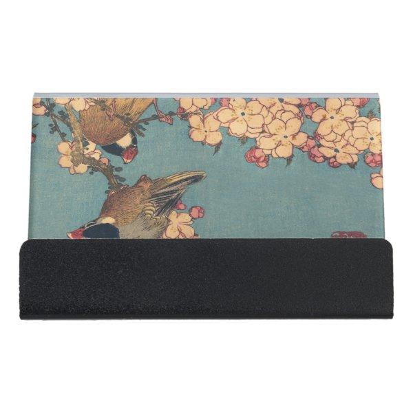 Birds Flowers Hokusai Japanese Art Desk  Holder