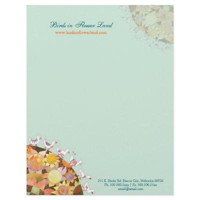 Birds in Flower Land Baby Business Letterhead