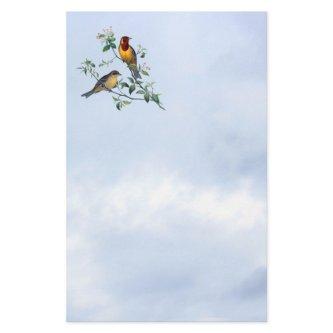 Birds on Branches of Flowering Tree, Letterhead