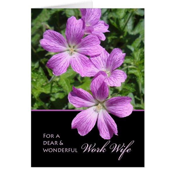 Birthday for Work Wife, Cranesbill Geraniums