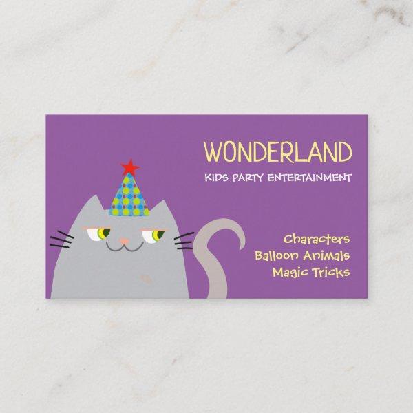 Birthday Kids Party Cat Cute Vibrant Colors Modern