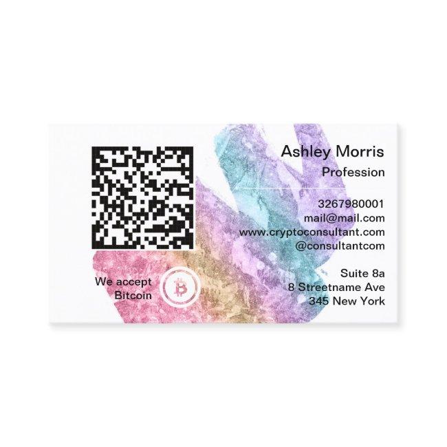 Bit Me QR Code We Accept Bitcoin Blue Strokes