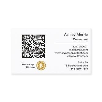 Bit Me QR Code We Accept Bitcoins Consultant Gold