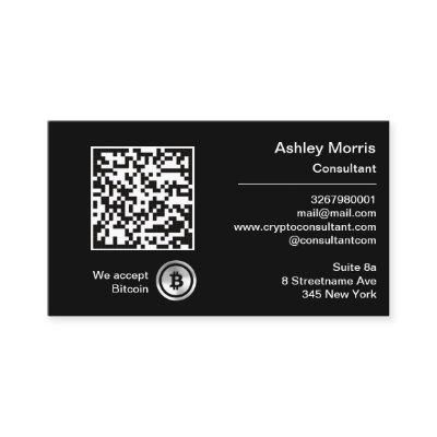 Bit Me QR Code We Accept Bitcoins Custom Black