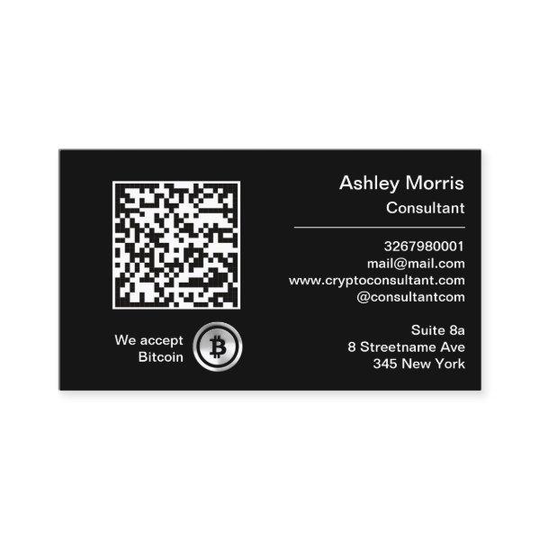 Bit Me QR Code We Accept Bitcoins Custom Black