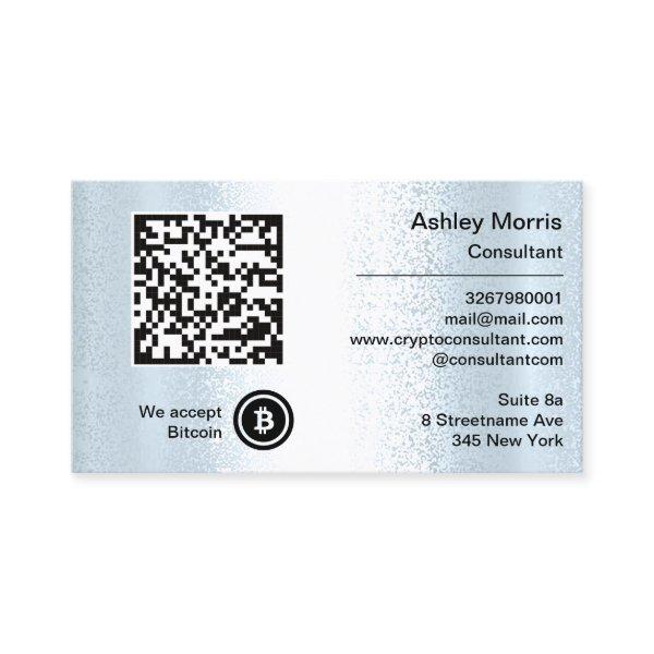 Bit Me QR Code We Accept Bitcoins Custom Blue