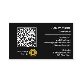 Bit Me QR Code We Accept Bitcoins Custom Gold