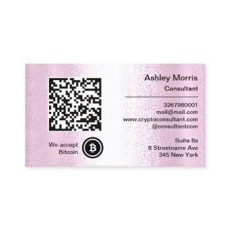 Bit Me QR Code We Accept Bitcoins Custom Pink