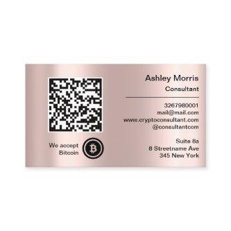 Bit Me QR Code We Accept Bitcoins Logo Rose